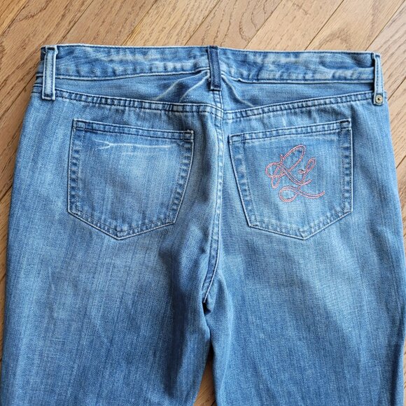 Y2K Ralph Lauren Kayla Bootcut Low Rise Jeans 30x33 Blue Denim - Picture 9 of 16